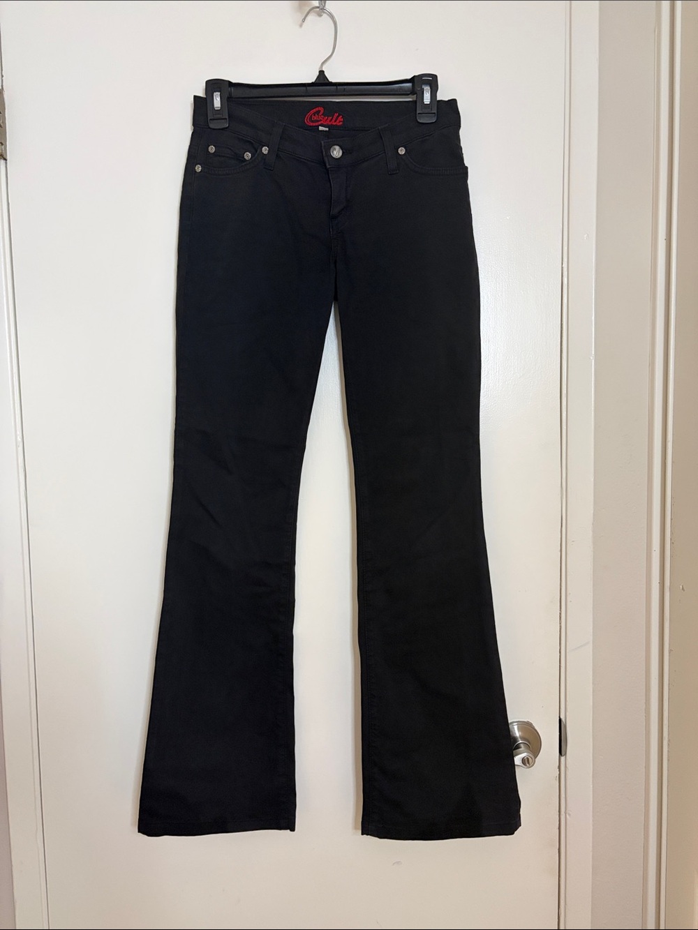 Cult Womens Black Flare Jeans with Subtle Stretch